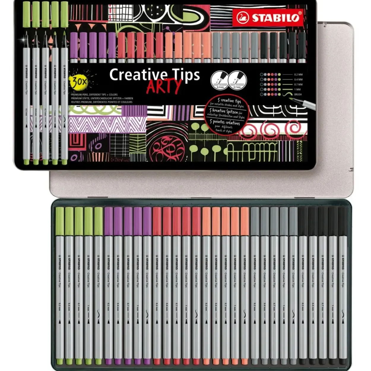 STABILO ARTY PASTEL Filzstifte farbsortiert, 30 St.