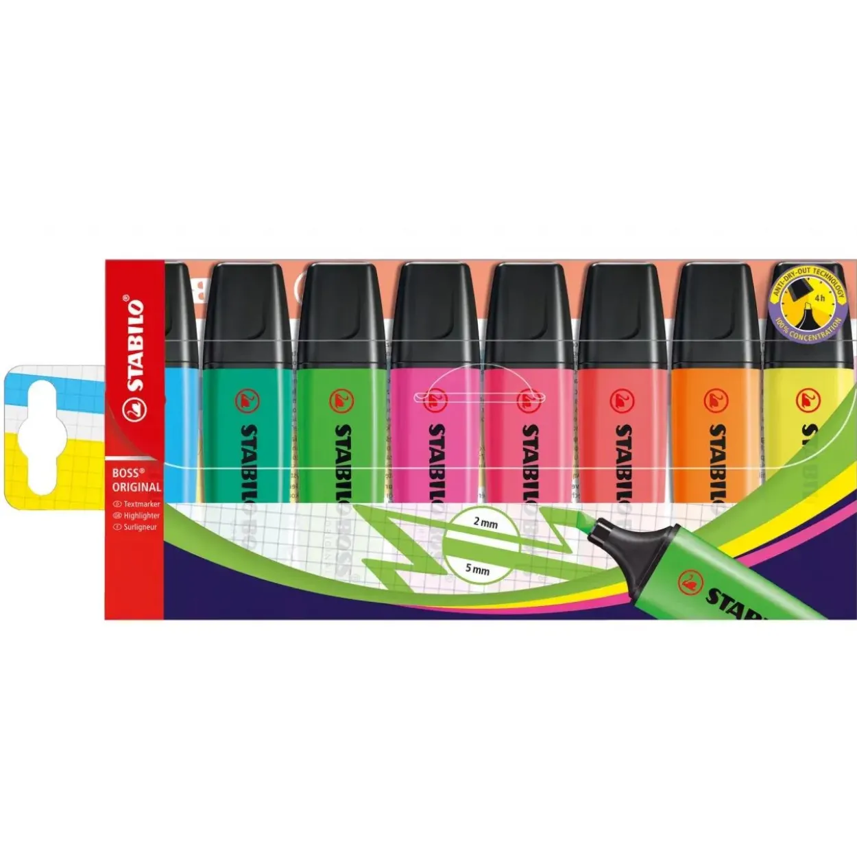 STABILO BOSS ORIGINAL Pastel Textmarker farbsortiert, 8 St.