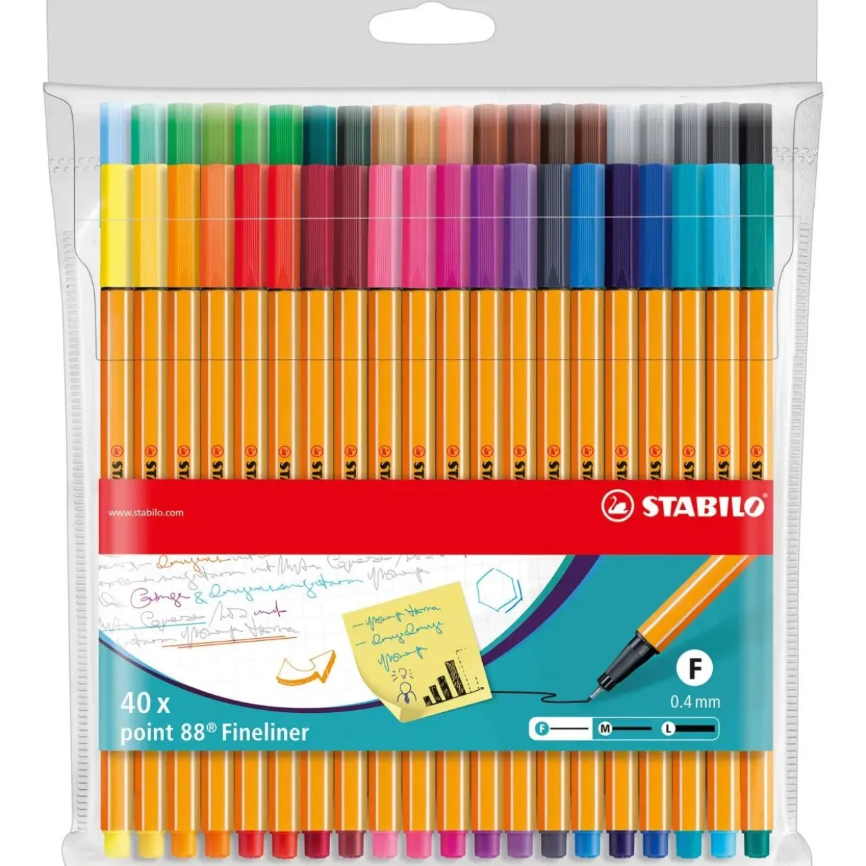 Stabilo Fineliner point 88, Strichstrke: 0,4 mm, rot