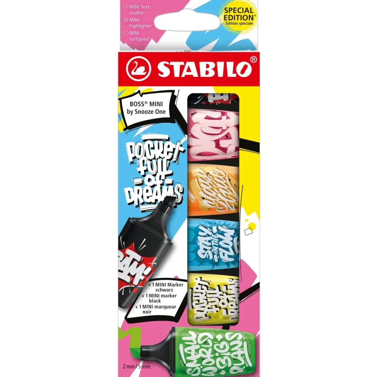 STABILO MINI by Snooze One Textmarker farbsortiert, 6 St.