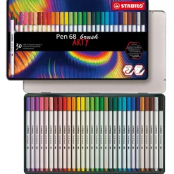 STABILO Pen 68 brush ARTY Filzstifte farbsortiert, 30 St.