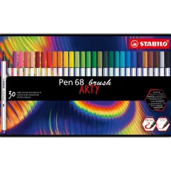 STABILO Pen 68 brush ARTY Filzstifte farbsortiert, 30 St.