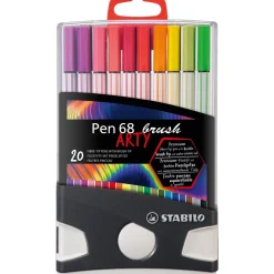 STABILO Pen 68 brush ARTY Filzstifte farbsortiert, 20 St.