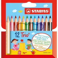 STABILO Trio dick und kurz Buntstifte farbsortiert, 12 St.