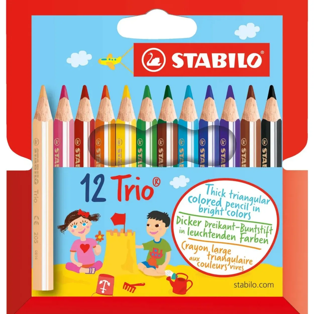 STABILO Trio dick und kurz Buntstifte farbsortiert, 12 St.