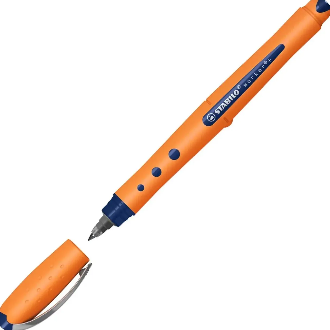 STABILO worker+ Tintenroller orange 0,5 mm, Schreibfarbe: rot, 1 St.