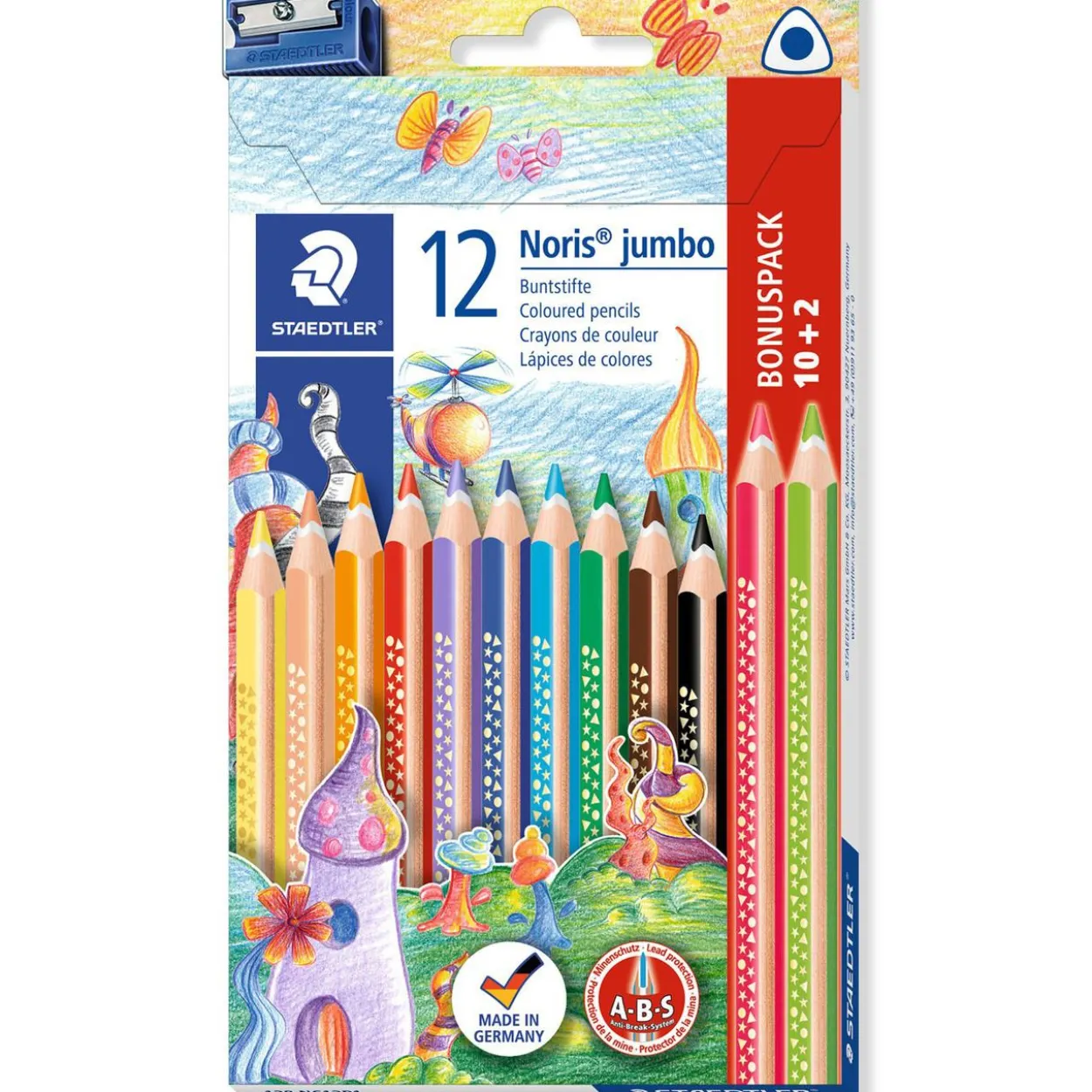 STAEDTLER Dreikant-Buntstift Noris Club jumbo, 10+2 Etui