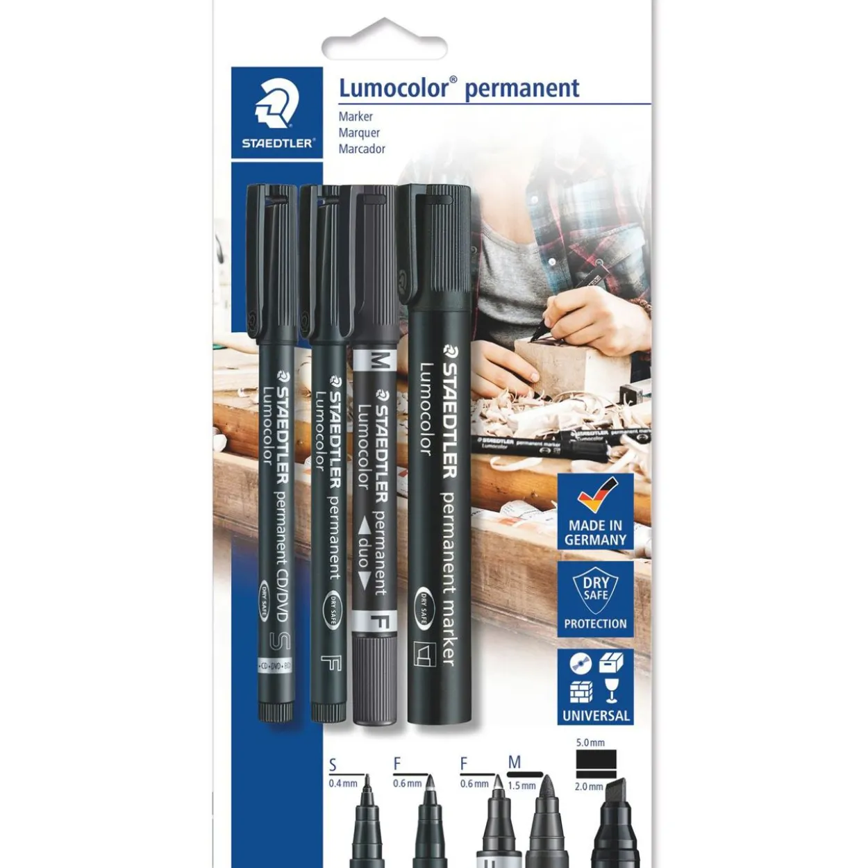 Staedtler Lumocolor Permanent-Marker-Set 4-teilig schwarz
