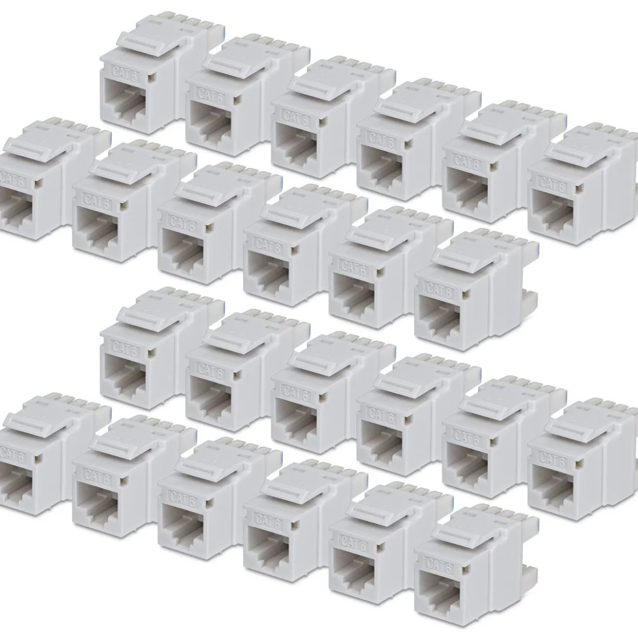 STARTECH CAT6 KEYSTONE JACK 24-PACK 24-PACK180-DEGREE 110 PUNCH DOWN grau