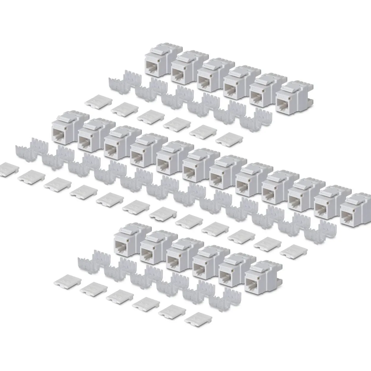 STARTECH CAT6 KEYSTONE JACK 24-PACK 24-PACK180-DEGREE 110 PUNCH DOWN grau