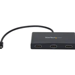 Startech Displayport Adapter Mini Displayport Stecker auf 3x HDMI-Buchse Schwarz mit Netzteil / MST
