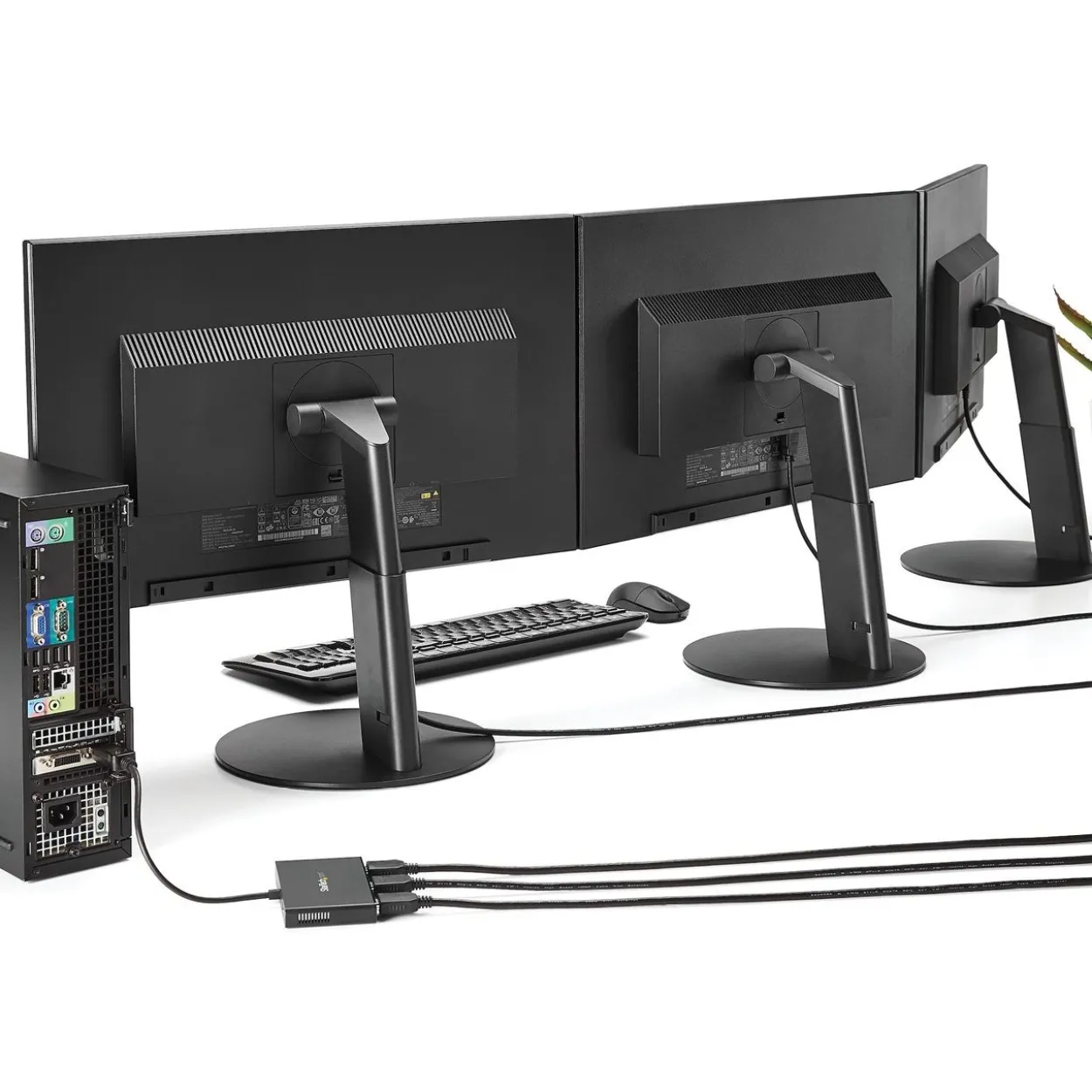 Startech Displayport Adapter Mini Displayport Stecker auf 3x HDMI-Buchse Schwarz mit Netzteil / MST