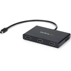 Startech Displayport Adapter Mini Displayport Stecker auf 3x HDMI-Buchse Schwarz mit Netzteil / MST