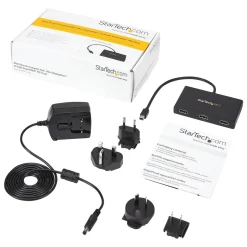 Startech Displayport Adapter Mini Displayport Stecker auf 3x HDMI-Buchse Schwarz mit Netzteil / MST