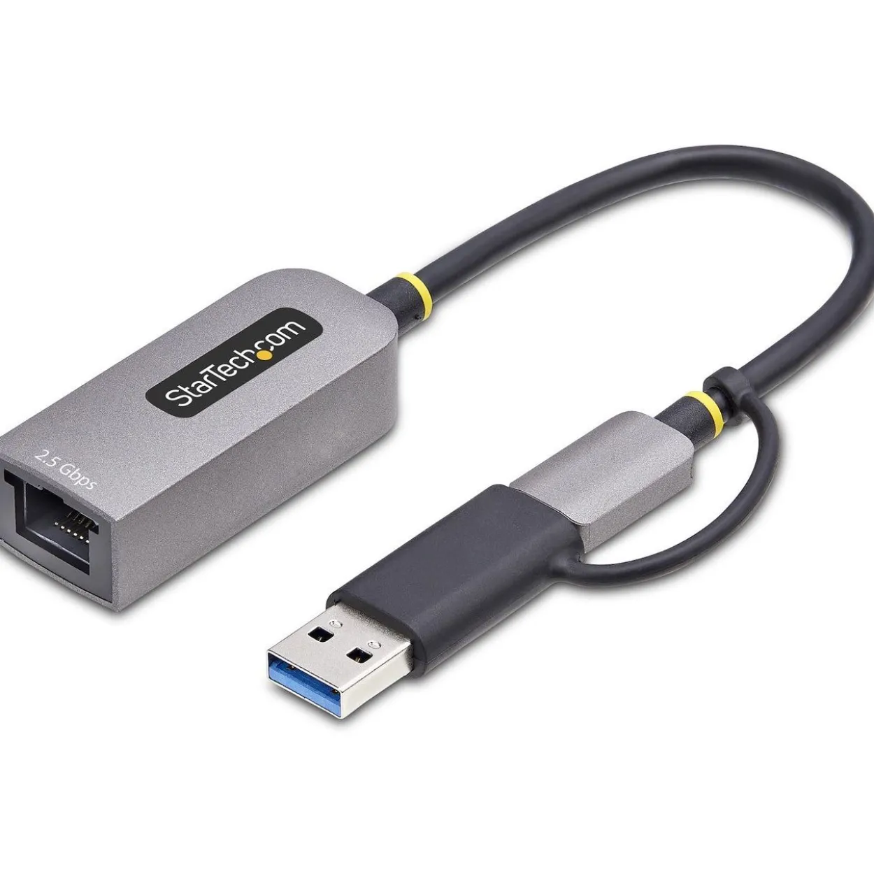 StarTech 2.5GbE USB-C to Ethernet Adapter with USB-A Converter - Netzwerkadapter - USB-C 3.2 Gen 1 / Thunderbolt 3 - 10M/100M/1G/2,5 Gigabit