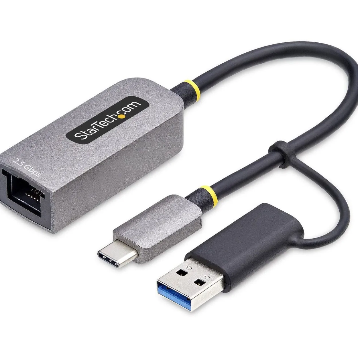 StarTech 2.5GbE USB-C to Ethernet Adapter with USB-A Converter - Netzwerkadapter - USB-C 3.2 Gen 1 / Thunderbolt 3 - 10M/100M/1G/2,5 Gigabit
