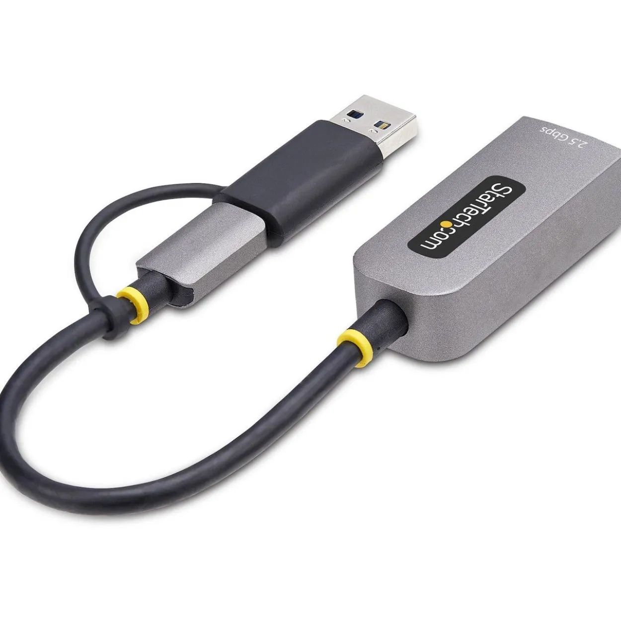 StarTech 2.5GbE USB-C to Ethernet Adapter with USB-A Converter - Netzwerkadapter - USB-C 3.2 Gen 1 / Thunderbolt 3 - 10M/100M/1G/2,5 Gigabit