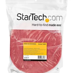 Startech 30,4m Klettkabelbinder - Rolle - Wiederverwendbar, rot