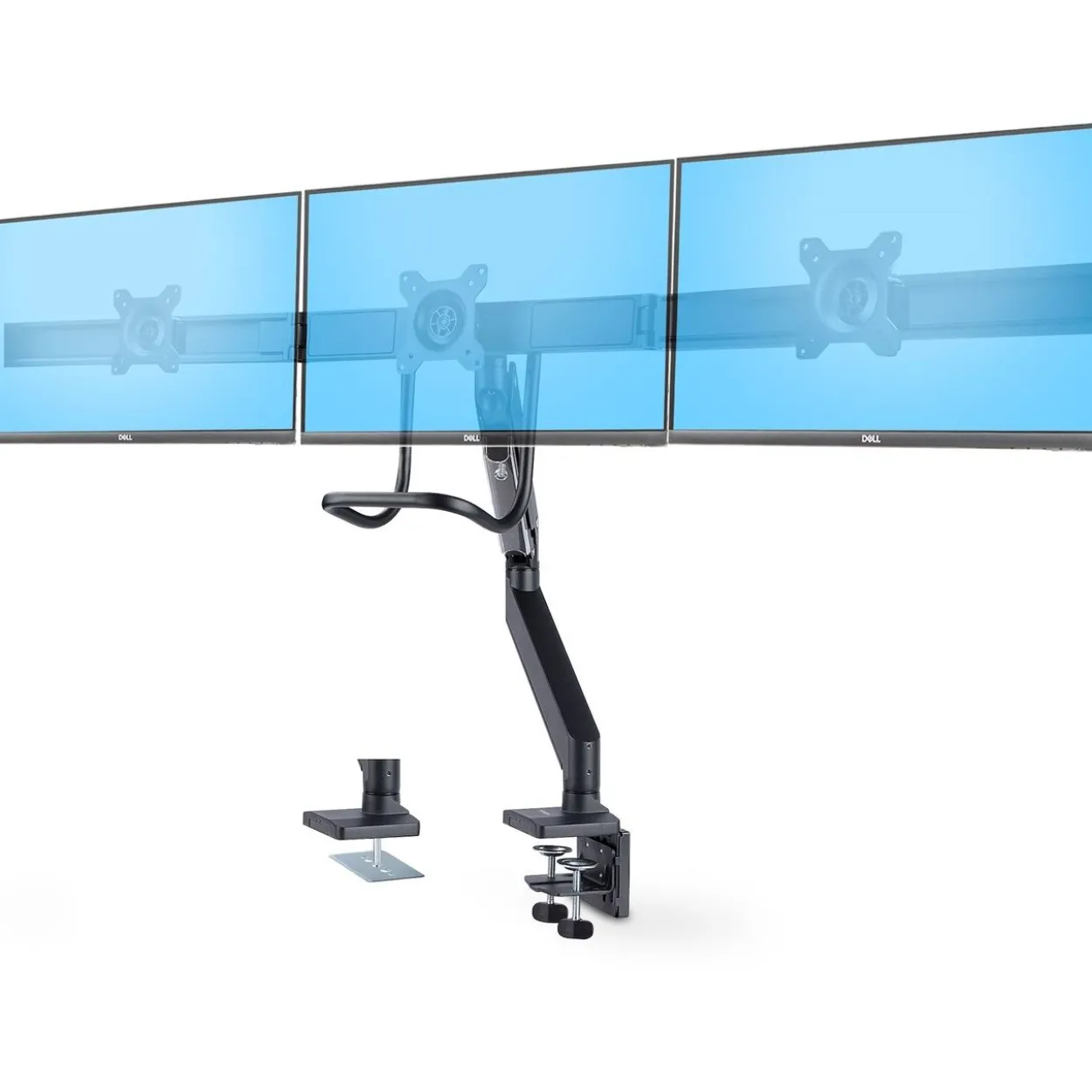 Startech Monitortischhalterung fur 3 Monitore 27Zoll VESA 75/100 monitorhalterung Höhenanpassbare Bildschirmhalterung