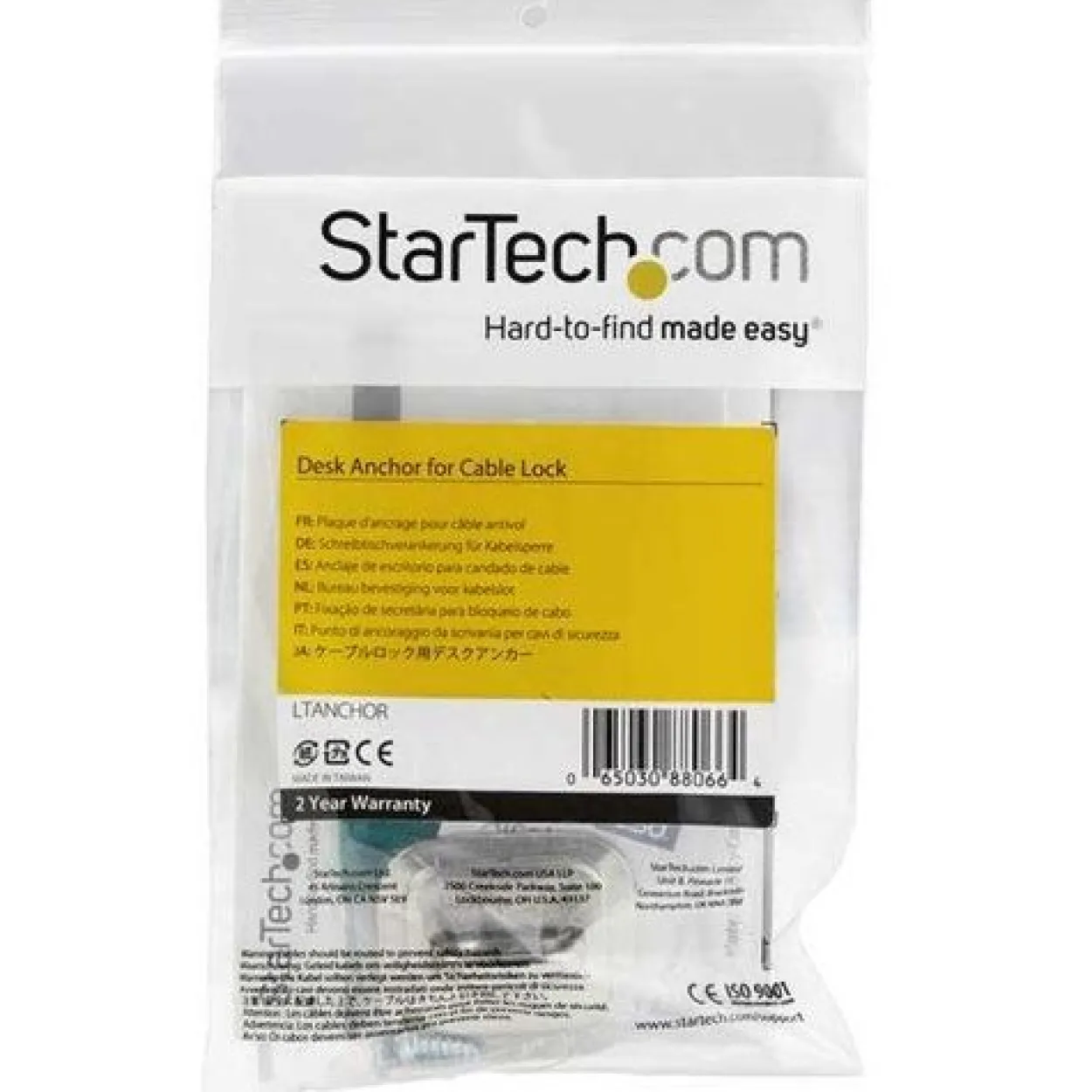 Startech Notebook-Kabelverankerung Stahl - Tisch-Verankerung für Laptop-Kabelschloss -Sicherheitsschrauben