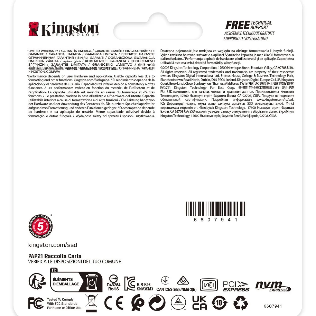 2TB Kingston NV3 M.2 2230 PCIe 4.0 x4 3D NAND (SNV3SM3/2T0)