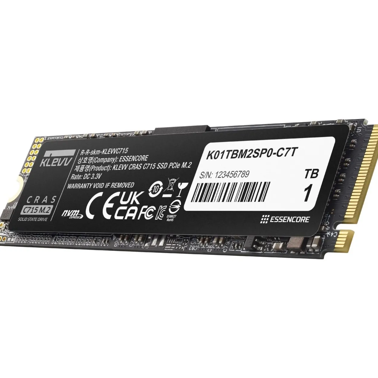 1TB Klevv Cras C715 M.2 2280 PCIe 3.0 x4 NVMe