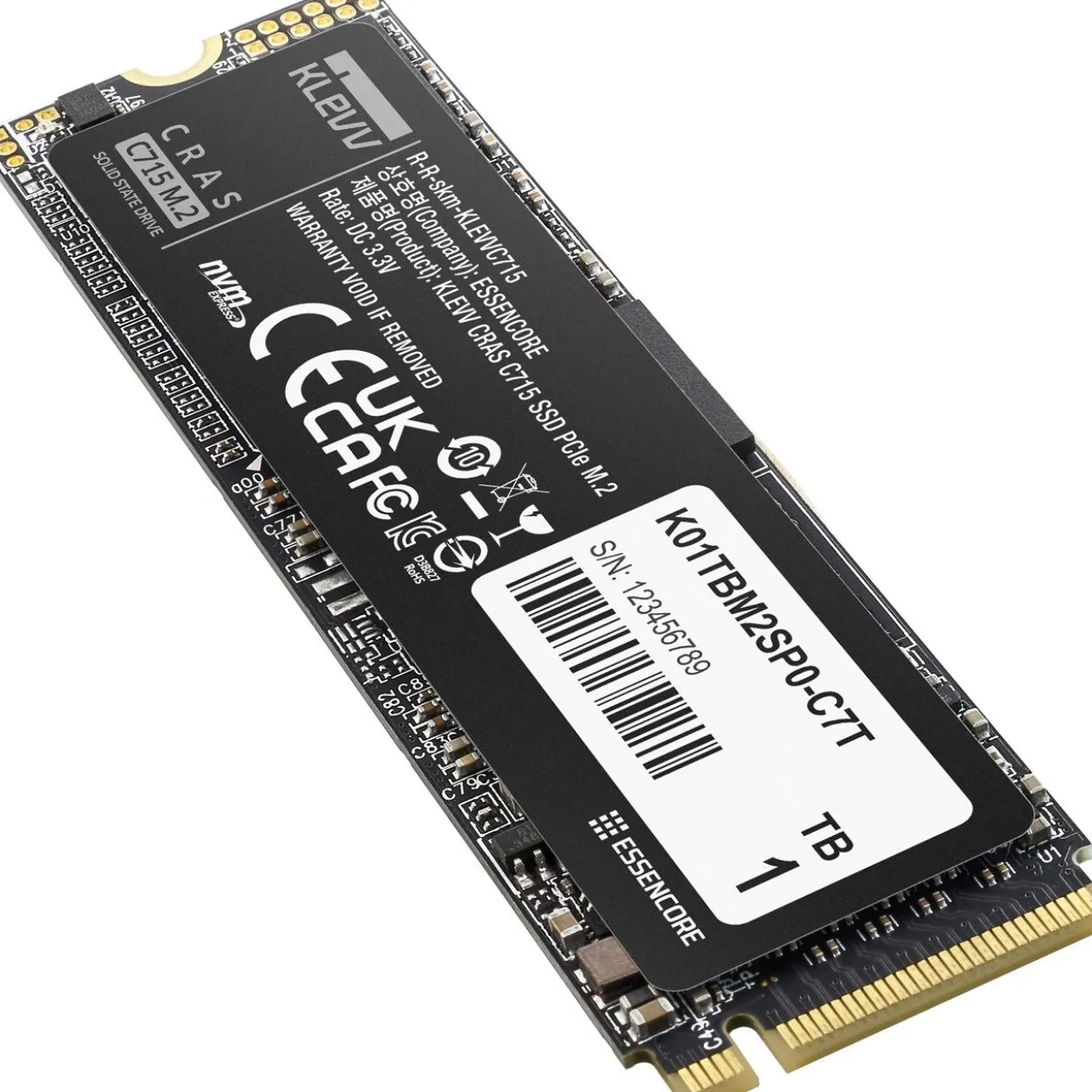 1TB Klevv Cras C715 M.2 2280 PCIe 3.0 x4 NVMe