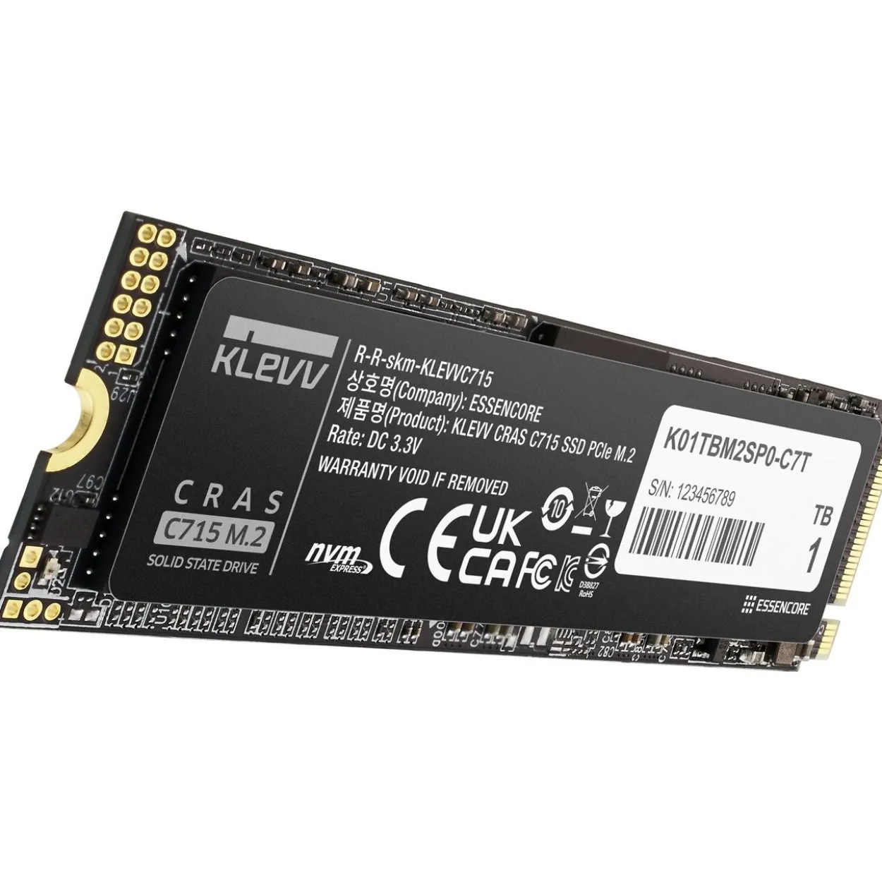 1TB Klevv Cras C715 M.2 2280 PCIe 3.0 x4 NVMe