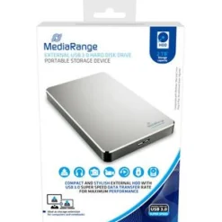 2TB MediaRange HDD Extern USB 3.0 HDD, silber