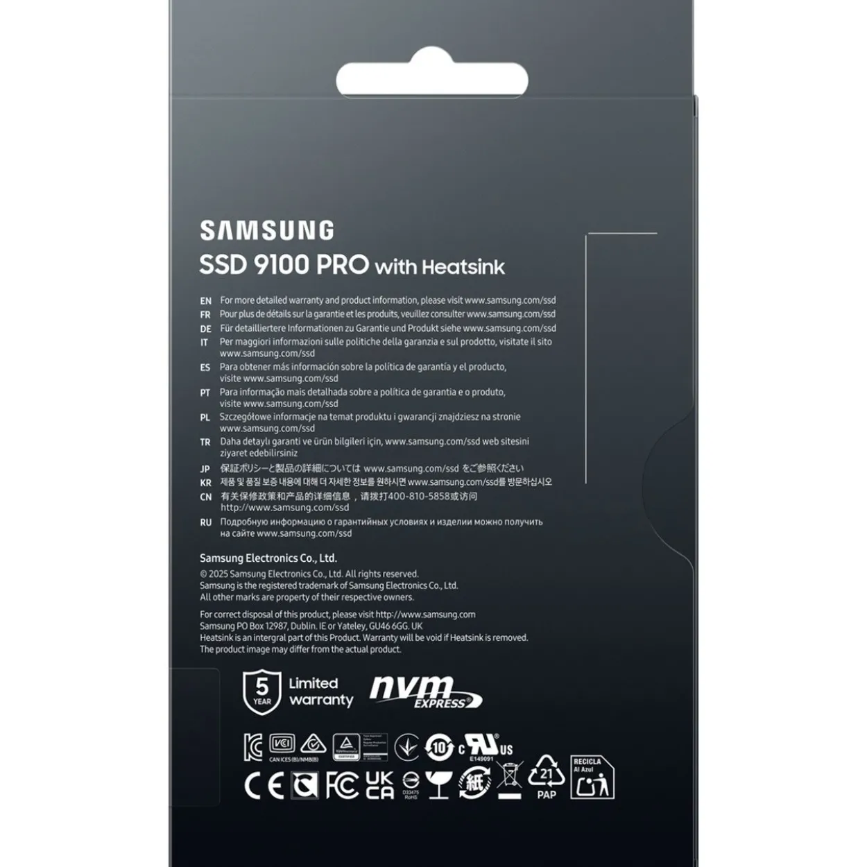 4TB Samsung 9100 PRO M.2 2280 PCIe 5.0 x4 3D-NAND TLC (MZ-VAP4T0CW)