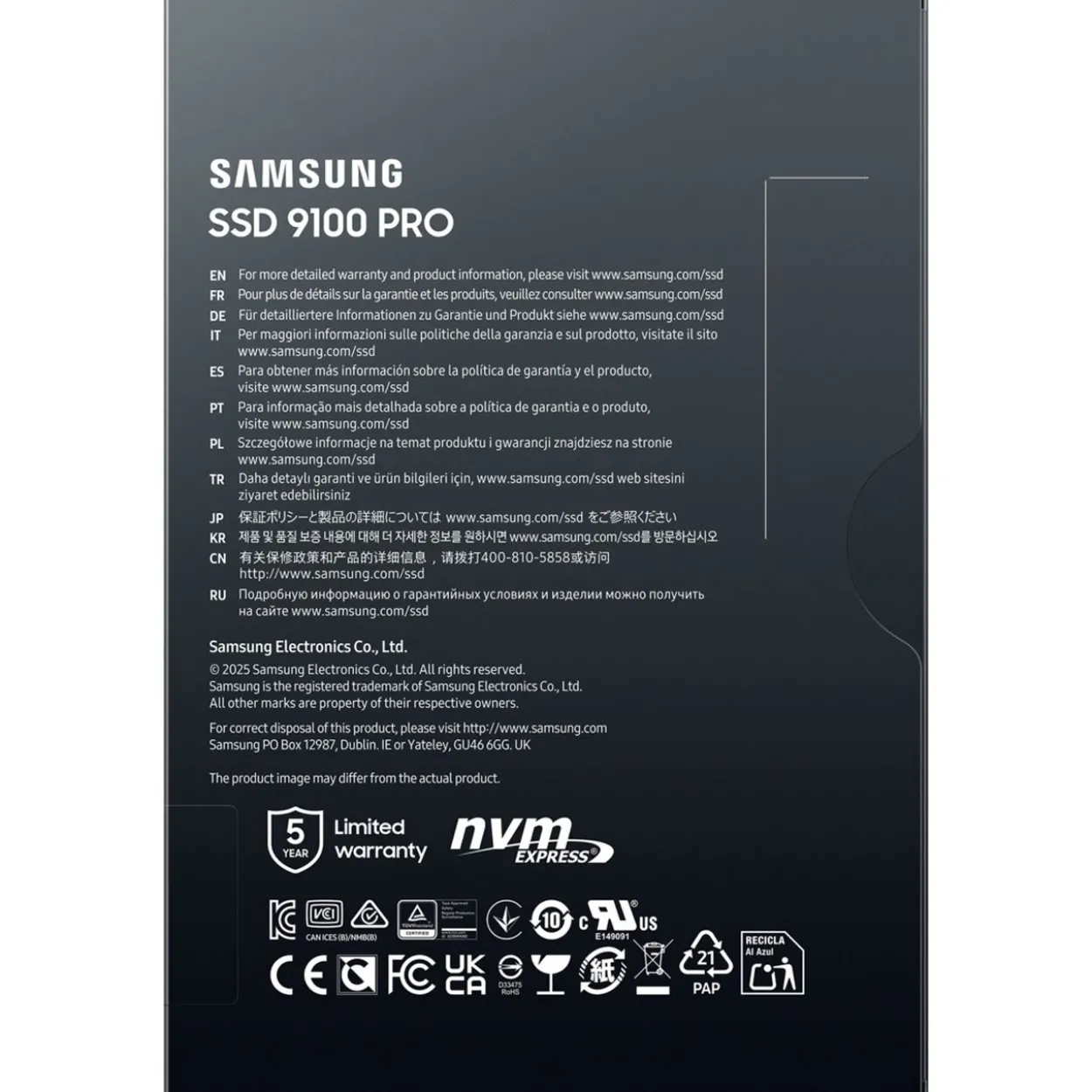 4TB Samsung 9100 PRO M.2 2280 PCIe 5.0 x4 3D-NAND TLC (MZ-VAP4T0BW)