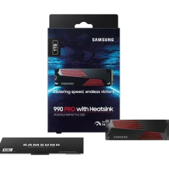 1TB Samsung 990 PRO with Heatsink M.2 2280 PCIe 4.0 x4 3D-NAND TLC (MZ-V9P1T0CW)