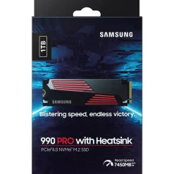 1TB Samsung 990 PRO with Heatsink M.2 2280 PCIe 4.0 x4 3D-NAND TLC (MZ-V9P1T0CW)
