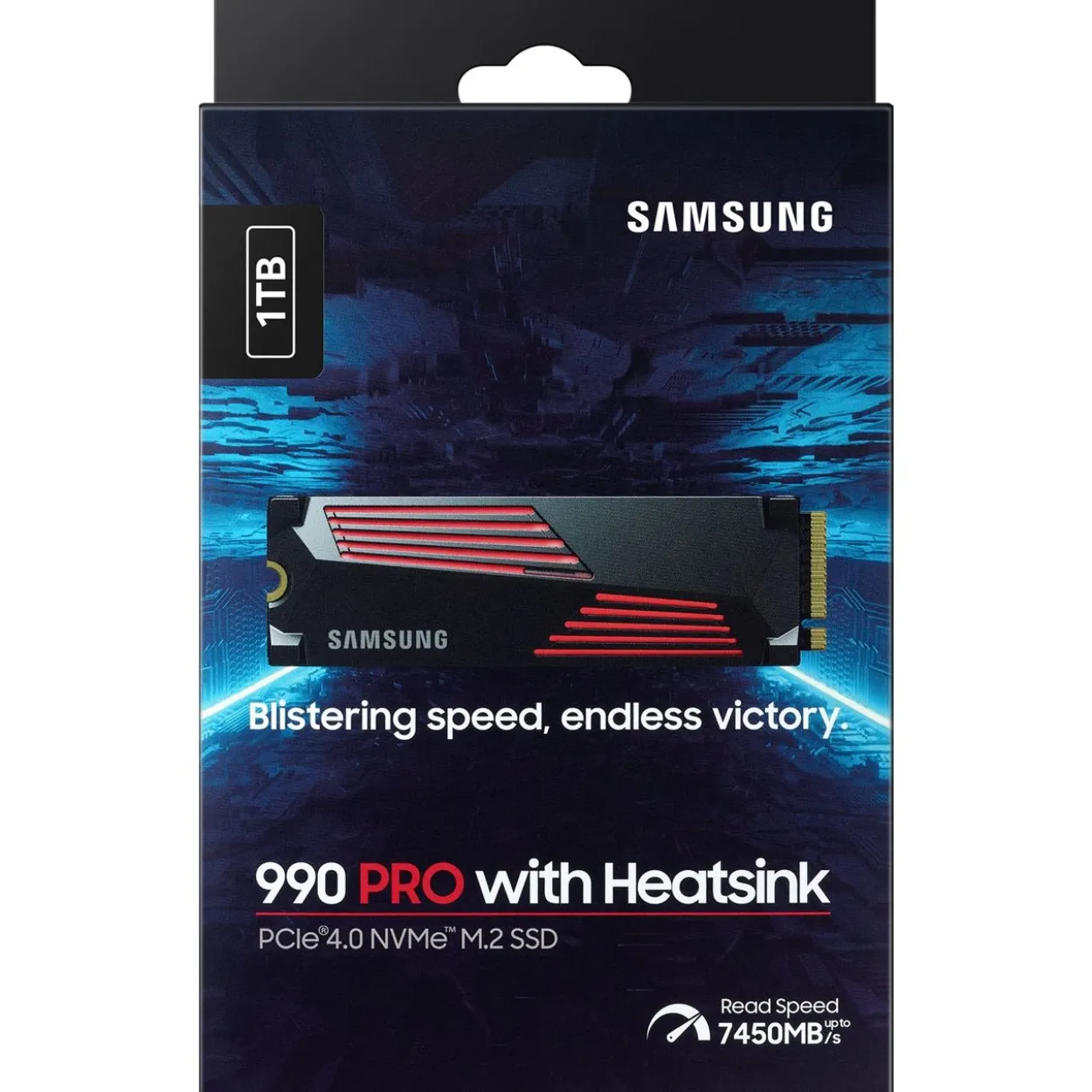 1TB Samsung 990 PRO with Heatsink M.2 2280 PCIe 4.0 x4 3D-NAND TLC (MZ-V9P1T0CW)