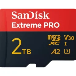 2TB SanDisk Extreme Pro - Flash-Speicherkarte (SD-Adapter inbegriffen) - A2 / Video Class V30 / UHS-I U3 - microSDXC UHS-I