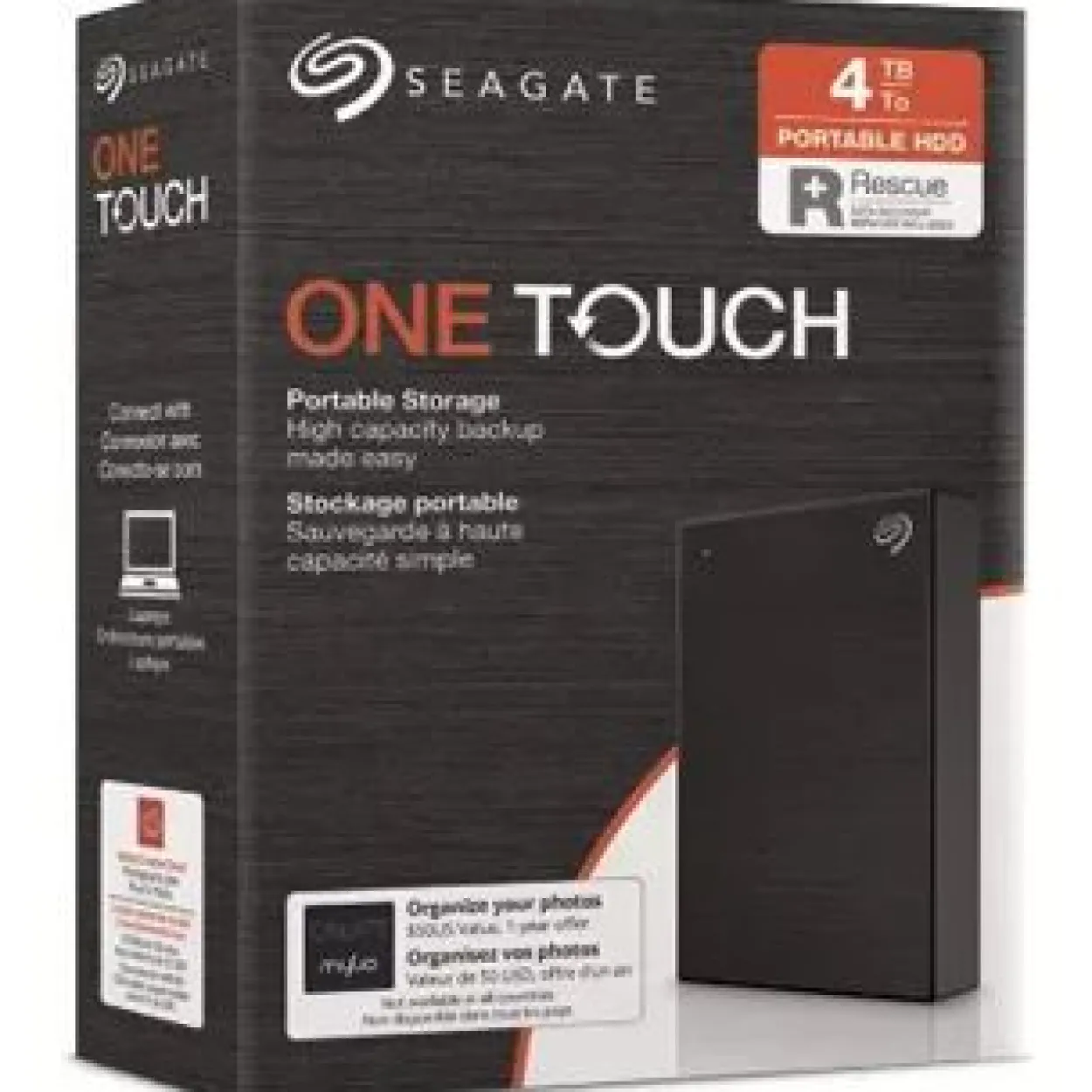 4TB Seagate One Touch External HDD with Password Protection Black