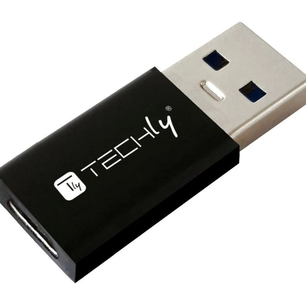 Techly Adapter USB-A M auf USB-C F USB 3.0 schwarz