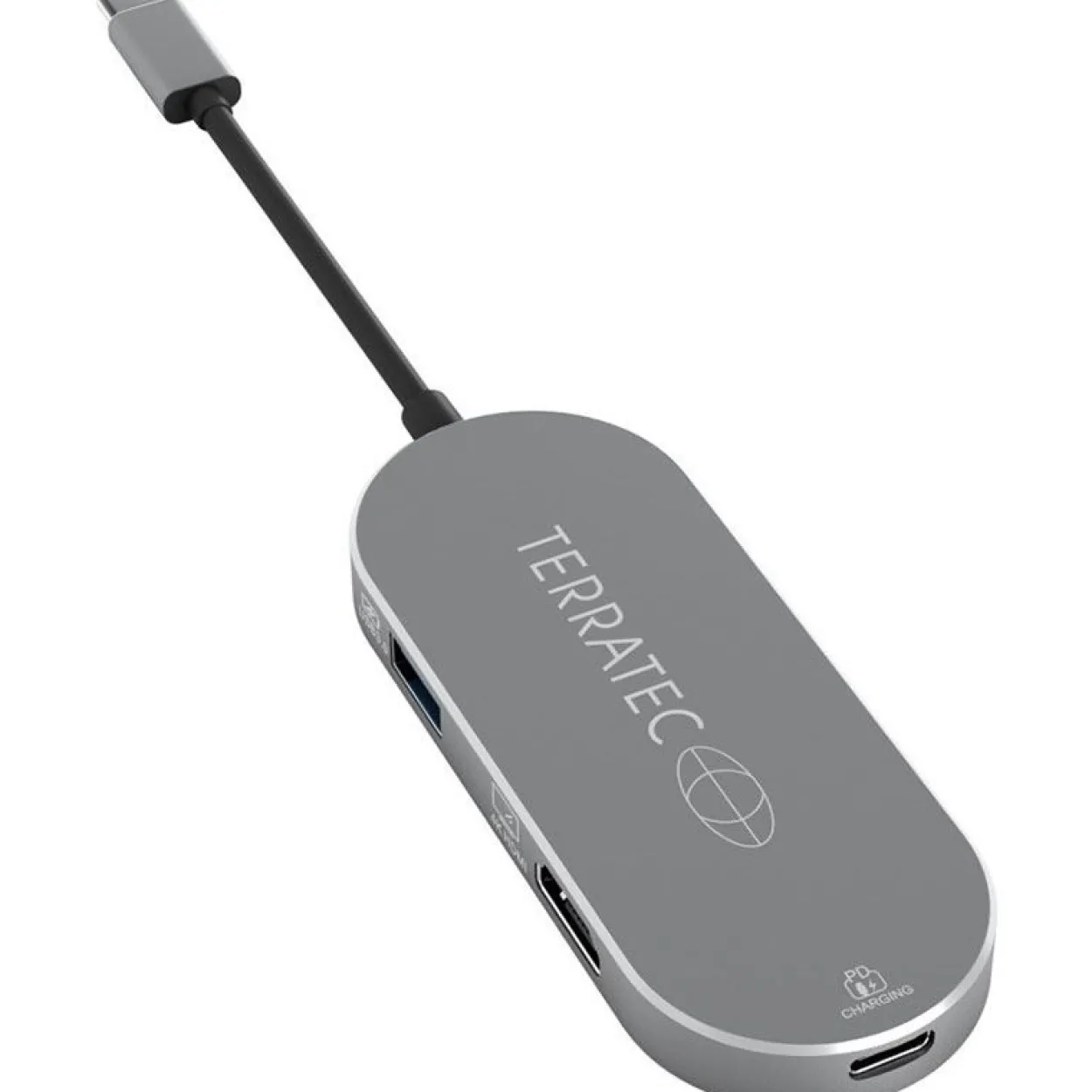 TERRATEC Aluminium USB Type-C Adapter mit USB-C PD HDMI 2x USB 3.0 Port Card Reader