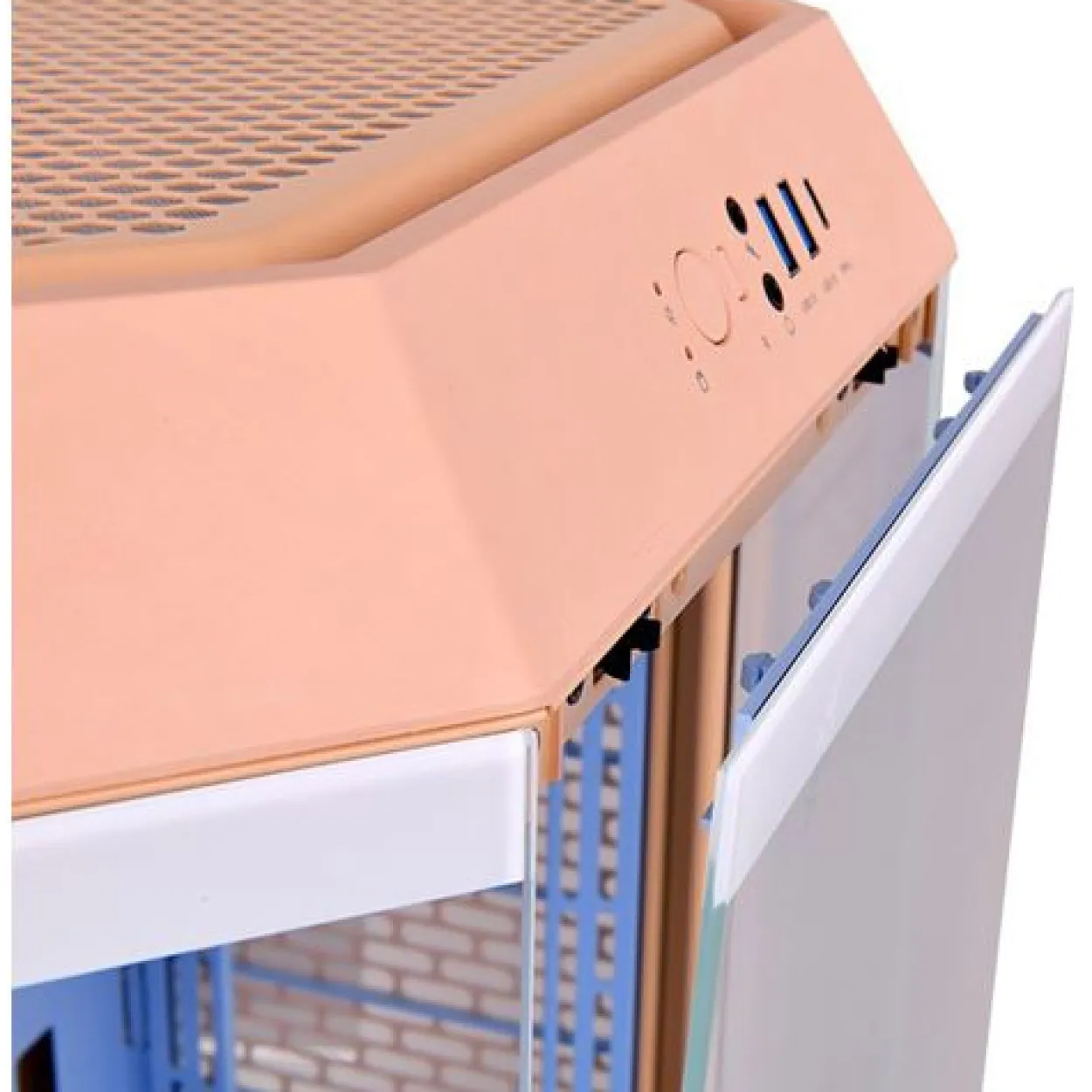 Thermaltake The Tower 300 Peach Fuzz Mini Tower ohne Netzteil beige/blau