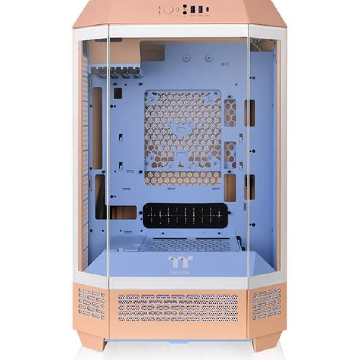 Thermaltake The Tower 300 Peach Fuzz Mini Tower ohne Netzteil beige/blau