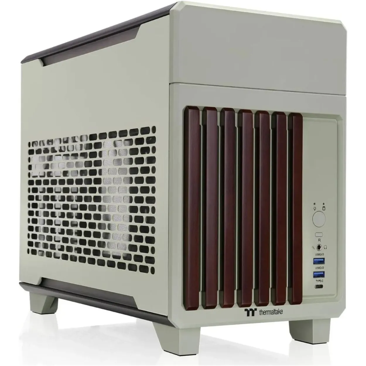 Thermaltake TR100 WS Matcha Green ITX Tower ohne Netzteil grün/braun