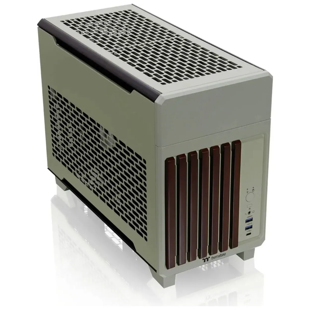 Thermaltake TR100 WS Matcha Green ITX Tower ohne Netzteil grün/braun