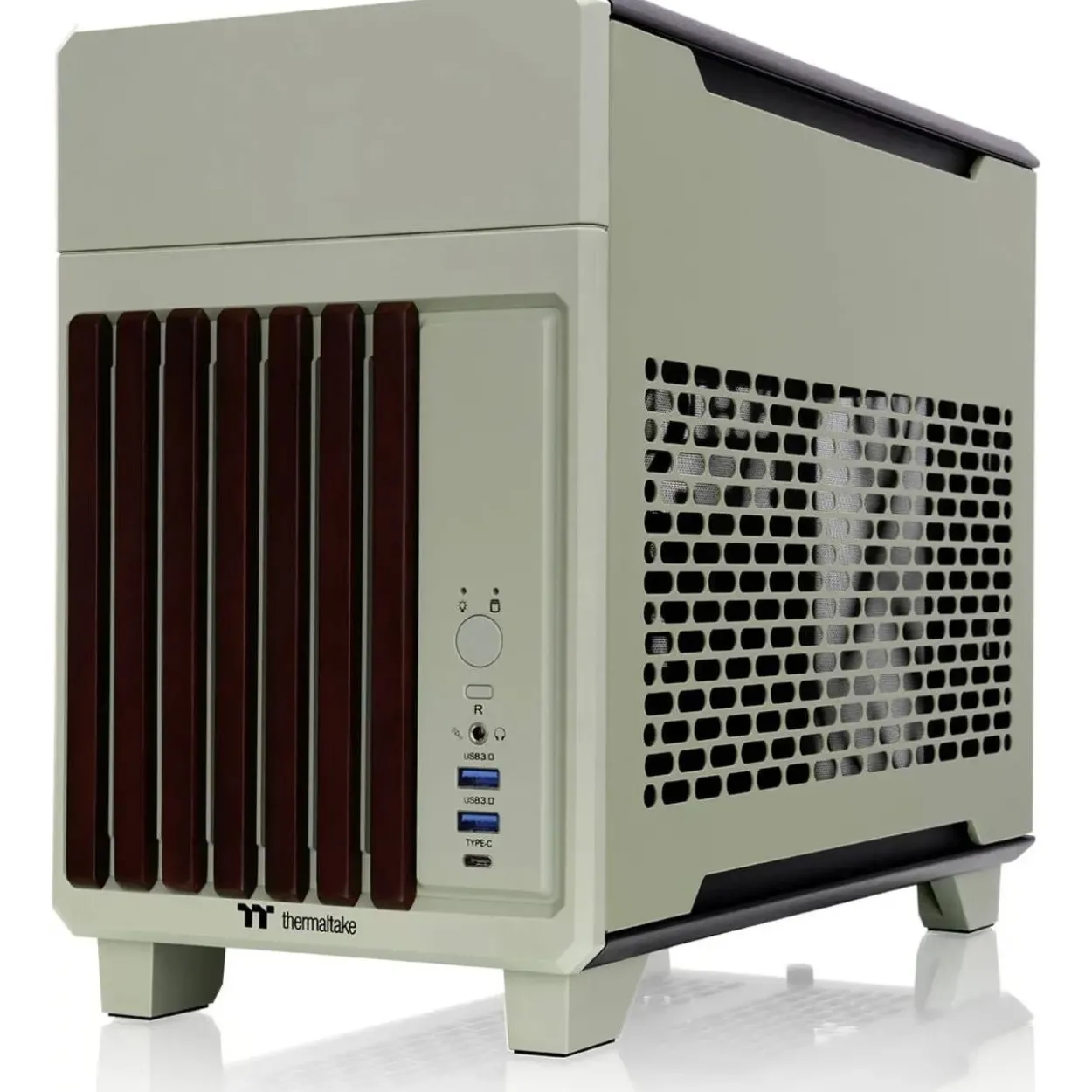 Thermaltake TR100 WS Matcha Green ITX Tower ohne Netzteil grün/braun