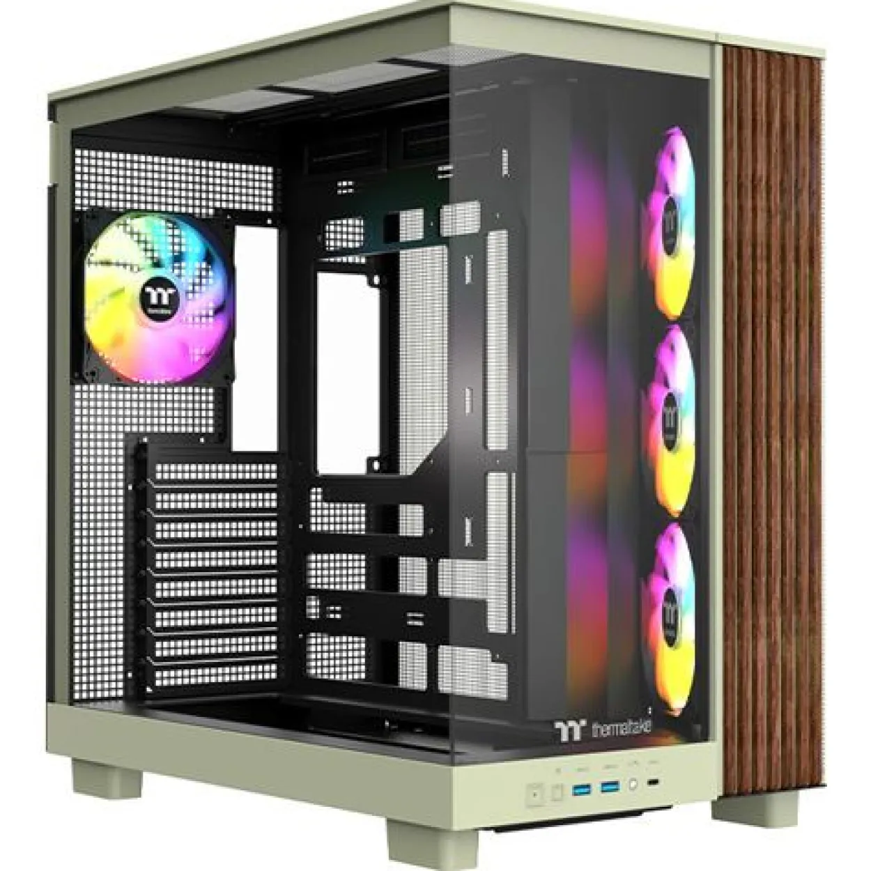 Thermaltake View 380 XL WS ARGB Matcha Green Midi Tower ohne Netzteil grün/braun