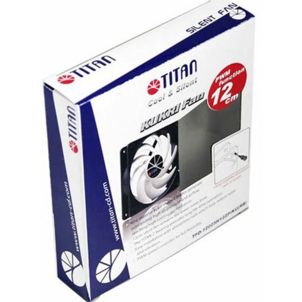 Titan TFD-12025H12ZP/KU(RB) 120x120x25mm 2200 U/min 39 dB(A) schwarz/weiß