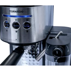 Tornado Siebträgermaschine TCM-14125 Edelstahl und Schwarz
