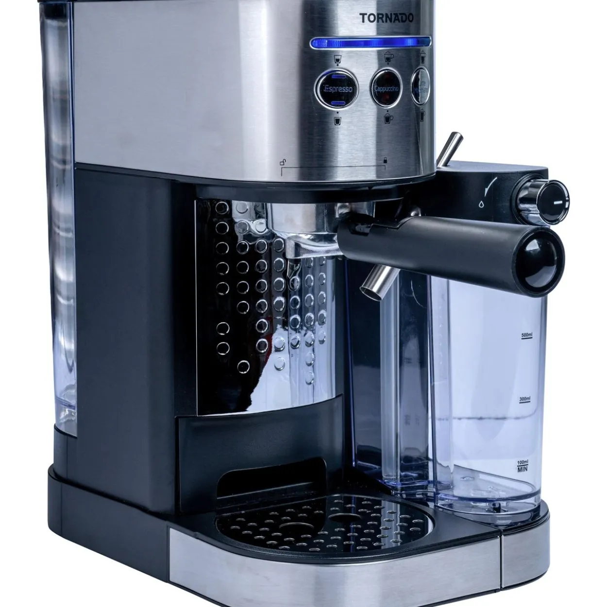 Tornado Siebträgermaschine TCM-14125 Edelstahl und Schwarz