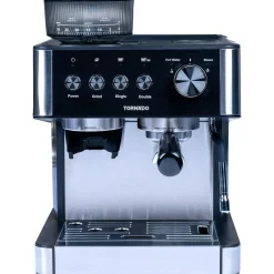 Tornado Siebträgermaschine TCM-5431-GS Edelstahl und Schwarz