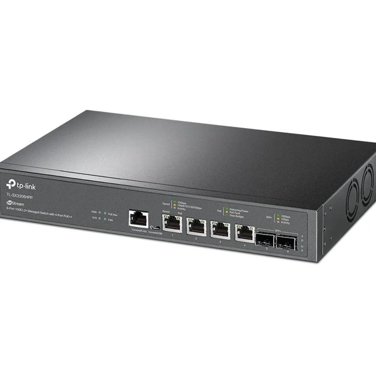 TP-Link JetStream TL-SX3206HPP V1 - Switch - 6 Anschlüsse - managed - an Rack montierbar