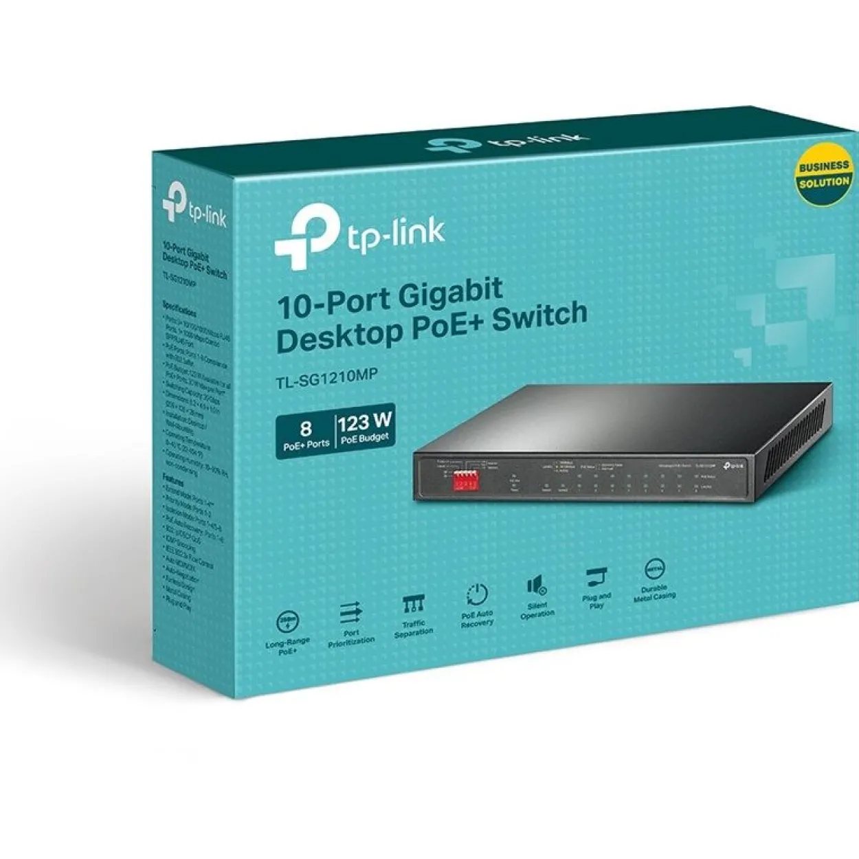 TP-Link TL-SG1210MP V2 - Switch - 10 Anschlüsse - unmanaged